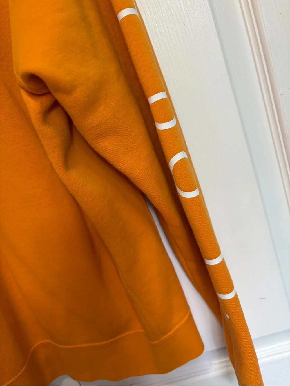Nike Air Orange Pullover Sweatshirt Hoodie White Logo Mens XL used
